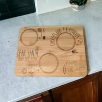 Image 5 of Santa Treats Bamboo Board, Dear Santa Tray, Christmas Gifts, Custom Gifts, Milk and Cookies