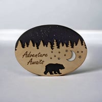 Image 3 of Adventure Awaits Bear Hanging Wall Sign