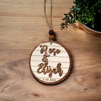 Image 1 of Personalized Couples Anniversary Christmas Ornaments