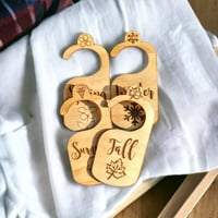 Image 1 of Wooden Laser Engraved Baby Closet Dividers for Seasons, Baby Clothes Divider