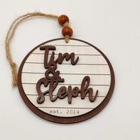 Image 2 of Personalized Couples Anniversary Christmas Ornaments