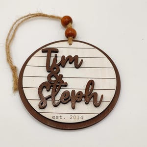 Image of Personalized Couples Anniversary Christmas Ornaments
