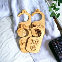 Image 3 of Wooden Laser Engraved Baby Closet Dividers for Seasons, Baby Clothes Divider