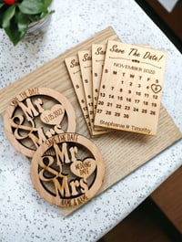 Image 8 of Wooden Calendar Save the Date Magnets for Weddings