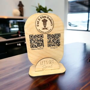 Image of Laser-Engraved Business Card Holder with Scan-Ready QR Code