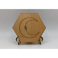 Image 4 of Handmade Hexagon Moon Coasters, Space Coasters, Wedding Gift, Housewarming Gift, Wooden