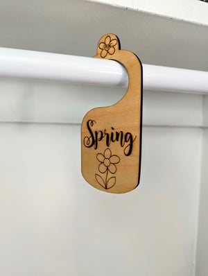 Image of Wooden Laser Engraved Baby Closet Dividers for Seasons, Baby Clothes Divider
