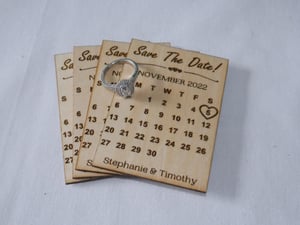 Image of Wooden Calendar Save the Date Magnets for Weddings