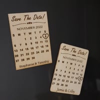 Image 5 of Wooden Calendar Save the Date Magnets for Weddings