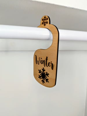 Image of Wooden Laser Engraved Baby Closet Dividers for Seasons, Baby Clothes Divider