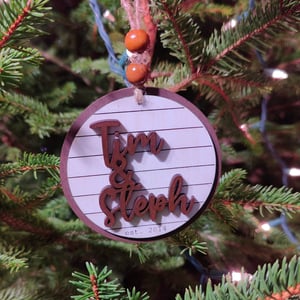 Image of Personalized Couples Anniversary Christmas Ornaments