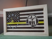 Image 1 of Handmade Military/ First Responder Flag Wall Clock