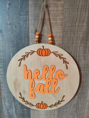 Image of Fall Themed Hanging Door Signs