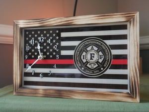 Image of Handmade Military/ First Responder Flag Wall Clock