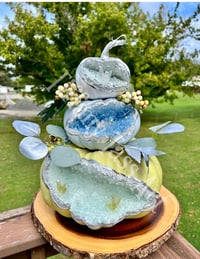 Image 3 of 7” 12” 15” Geode Pumpkins for Fall Decor and Thanksgiving Centerpiece