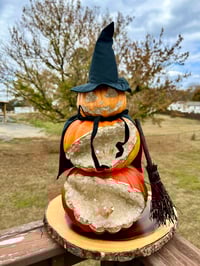Image 4 of 7” 12” 15” Geode Pumpkins for Fall Decor and Thanksgiving Centerpiece