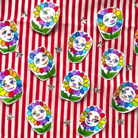 Image 1 of Hand Drawn Clown Flower Stickers