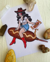 Corndog Cowgirl print 