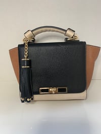 Image 1 of Camel Sided Twist Lock Handbag