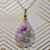 Purple Flower Resin Necklace