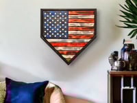 Image 1 of American Flag Wooden Baseball Home Plate