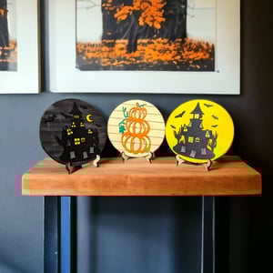 Image of Mini Tiered Tray Signs Fall and Halloween Decor