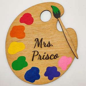 Image of Personalized Paint Palette Sign for Art Teacher