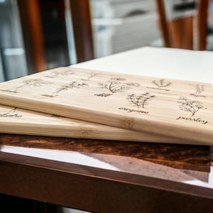 Image of Engraved Bamboo Herb Mini Cutting Board
