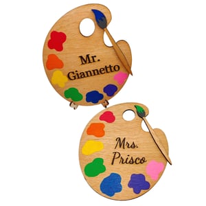 Image of Personalized Paint Palette Sign for Art Teacher