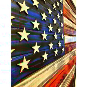 Image of American Flag Wooden Baseball Home Plate