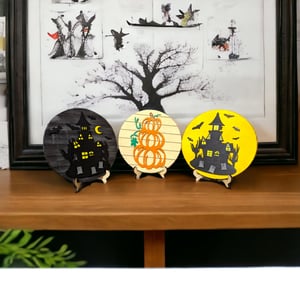 Image of Mini Tiered Tray Signs Fall and Halloween Decor