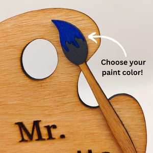 Image of Personalized Paint Palette Sign for Art Teacher