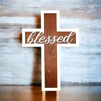 Image 4 of Rustic Handcrafted “Blessed” Cross