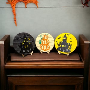 Image of Mini Tiered Tray Signs Fall and Halloween Decor