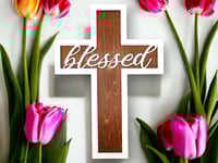 Image 5 of Rustic Handcrafted “Blessed” Cross