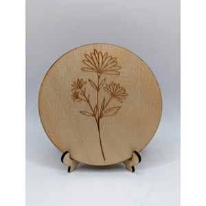 Image of Handcrafted Wildflower Wood Coaster Set (set of 5)
