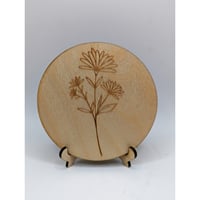 Image 3 of Handcrafted Wildflower Wood Coaster Set (set of 5)