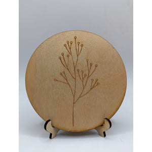 Image of Handcrafted Wildflower Wood Coaster Set (set of 5)