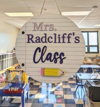 Image 1 of Notebook Paper Themed Teacher Sign for Classrooms