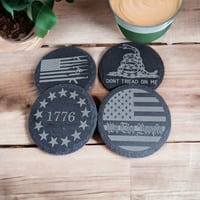 Image 2 of Patriotic Slate Coaster Set (set of 4)