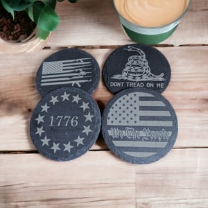 Image of Patriotic Slate Coaster Set (set of 4)
