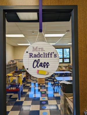 Image of Notebook Paper Themed Teacher Sign for Classrooms