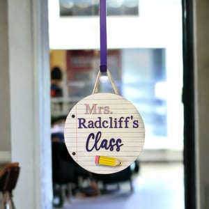 Image of Notebook Paper Themed Teacher Sign for Classrooms