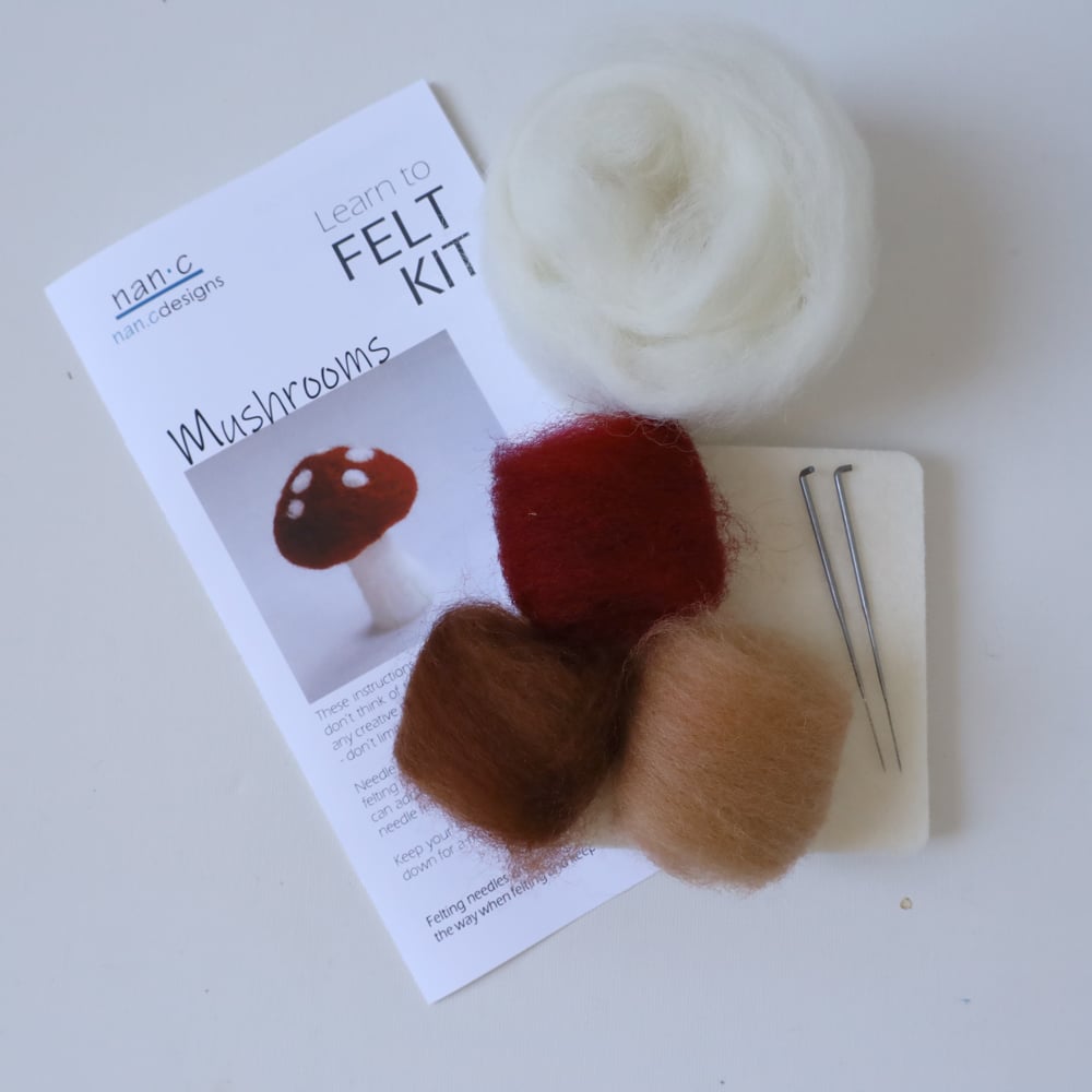 Mushrooms - Needle Felting Kit