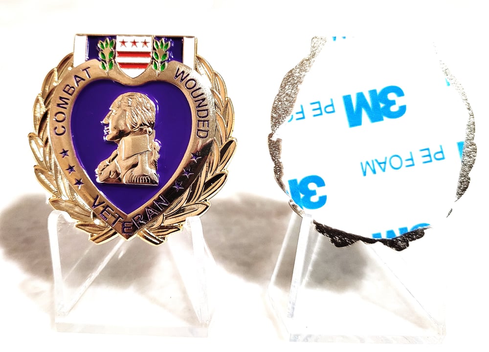 Image of Combat Wounded Purple Heart Car Badge