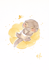 Golden Lullabies: Baby Otter 5x7" Print