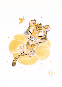 Golden Lullabies: Baby Tiger 5x7" Print