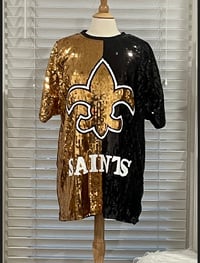 Saints Sequin ColorBlock Jersey Tunic / Dress  