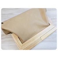Image 5 of Tan Leather & Timber Clutch