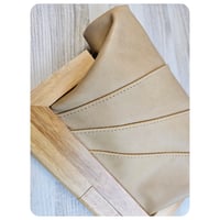 Image 3 of Tan Leather & Timber Clutch